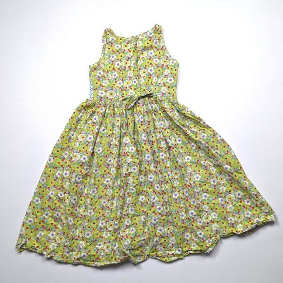 Vive La Fete Dress Girls Size 6 Green Floral Sundress Smocked Boutique - Picture 3 of 4